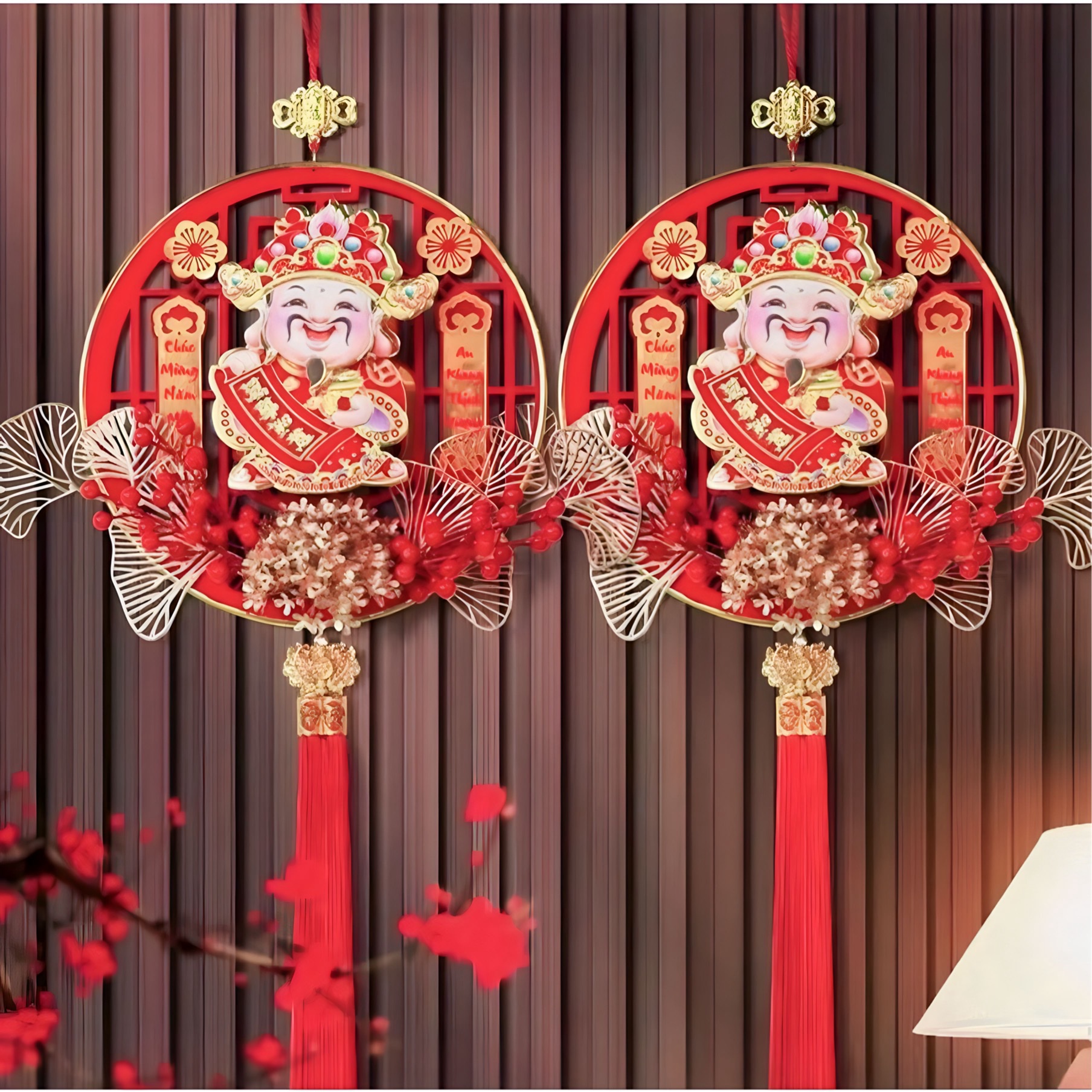 Dải Ông Thần Tài Lắc Đầu Gọi Tài Lộc Đồ Trang Trí Tết Thần Tài Treo Cửa May Mắn Tết Decor Nhà Cửa 2024
