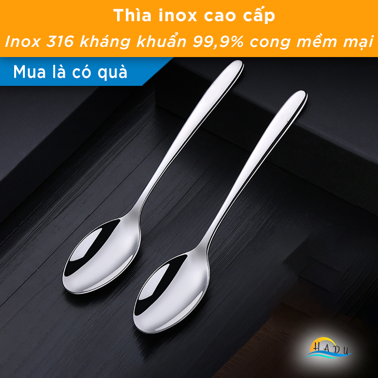 Thìa muỗng ăn cơm inox 316 cao cấp kiểu hàn quốc đạt chất lượng đức ssgp