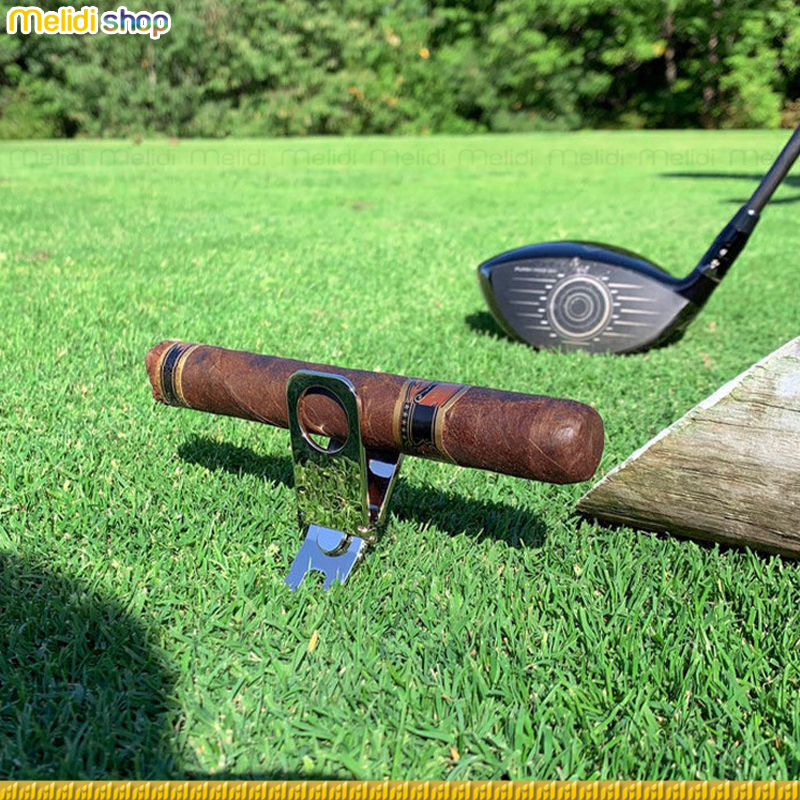 Kẹp cigar đa năng cho người chơi golf, du lịch, camping, câu cá, có nam châm gắn cột tiện lợi, gác điếu cigar holder golf stand