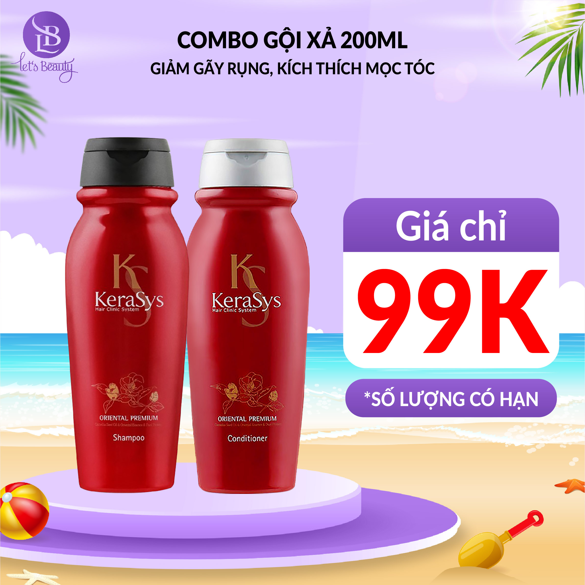Cặp Dầu Gội xả Thảo Dược Kerasys Oriental Premium Hàn Quốc Giảm Gãy Rụng Kích Thích Mọc Tóc 200ml