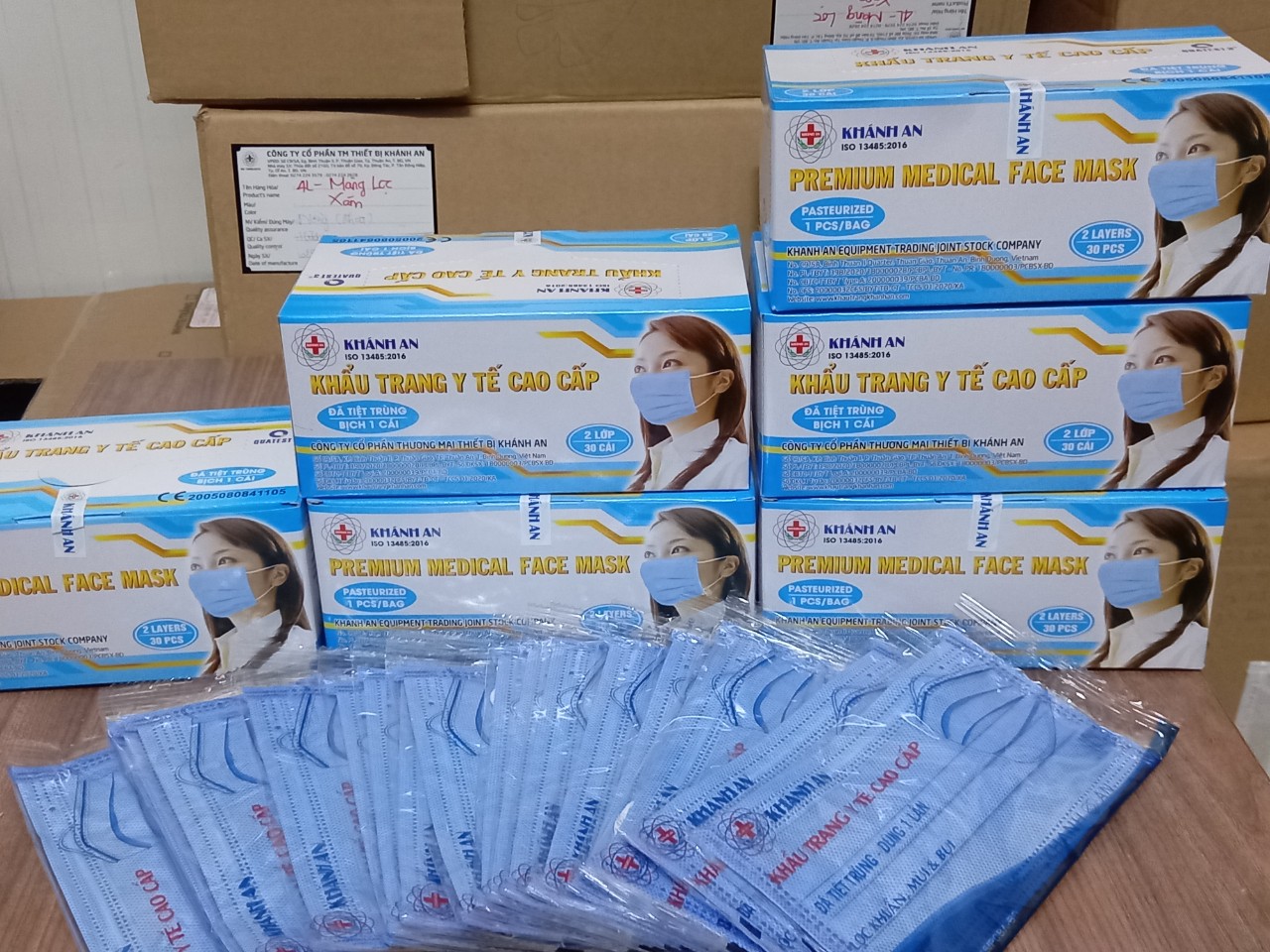 SỈ 10 HỘP,  Hộp 30 cái ( đống từng bịch 1 cái) Khẩu trang Khánh An chống thấm nước thuận tiện đi mưa