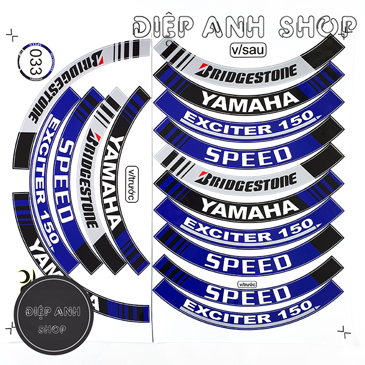 Tem vành bản to EXCITER BRIDGESTONE Màu Xanh