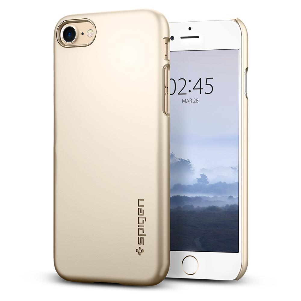 Ốp lưng spigen iphone 8 case thin fit champagne gold