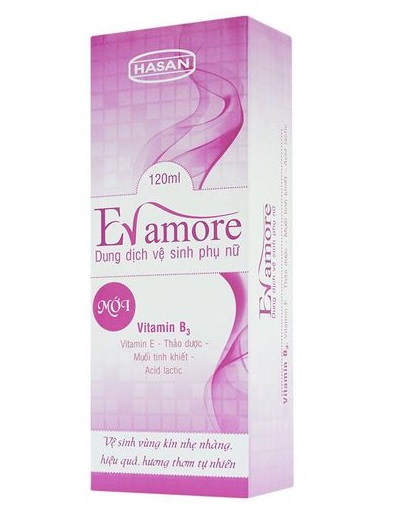 Dung dịch vệ sinh phụ nữ Evamore Eva More Hasan Ha San 120ml hoa hồng