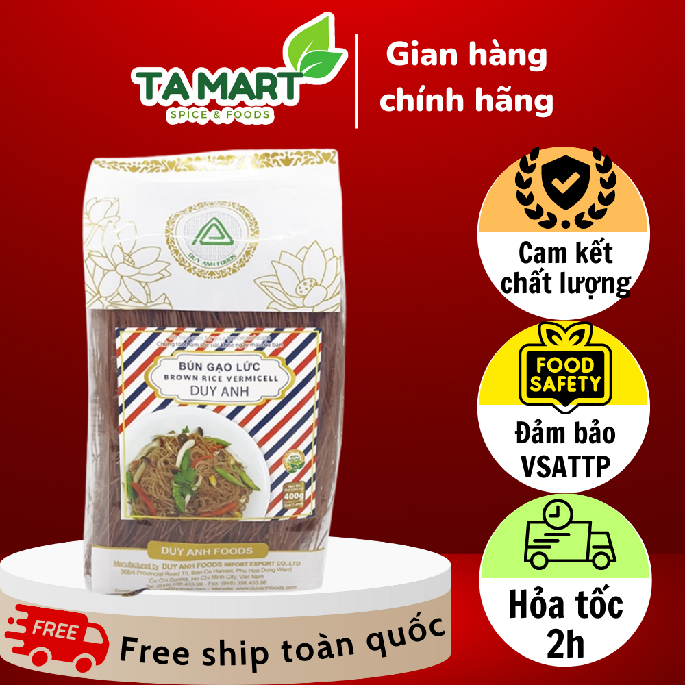 Bún gạo lức duy anh gói 400g - brown rice vermicelli