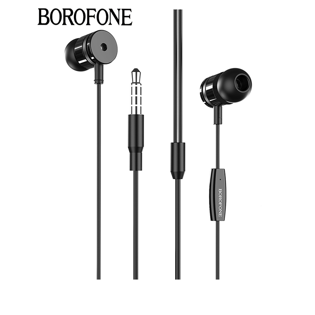 Tai nghe nhét tai Borofone BM31 nghe hay có mic đàm thoại, dây dài 1.2m, Jack cắm 3.5mm - Chính hãng