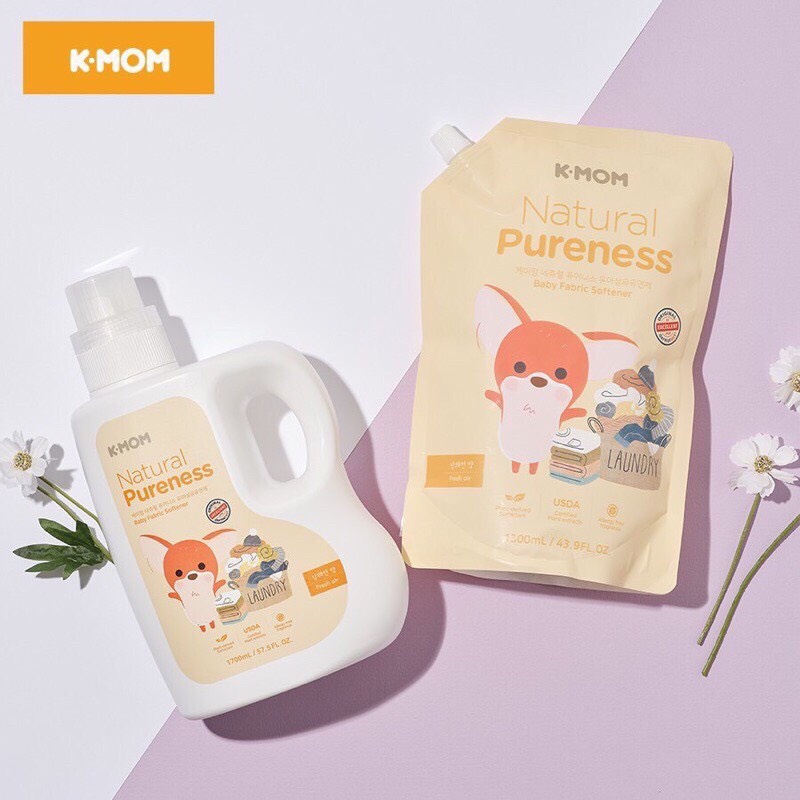 Nước xả vải kmom chính hãng - Chai 1700ml / Túi 1300ml cho bé sơ sinh