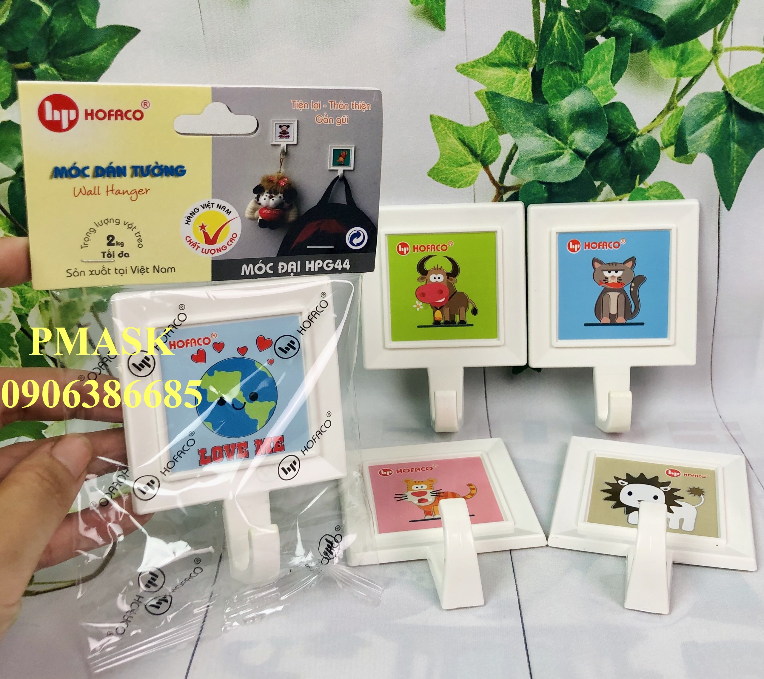 Móc dán tường bằng nhựa cao cấp Hofaco - Móc đại HPG44 – Móc dán tường tiện lợi, siêu chịu lực