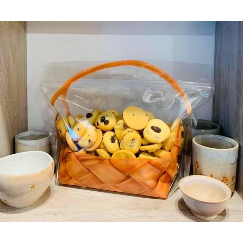 Túi zip mẫu giỏ quai xách 32x26,5cm