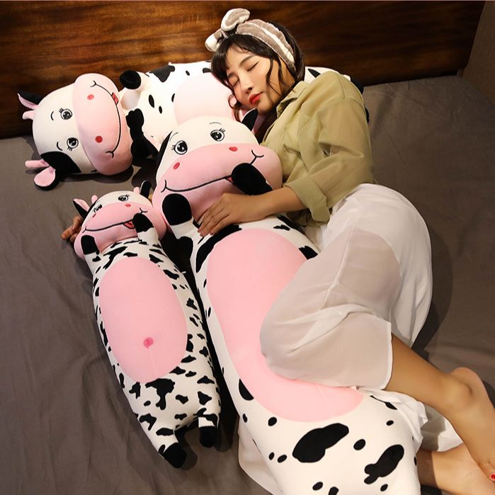 GỐI ÔM BÒ SỮA NẰM BÒ SỮA KHỔNG LỒ VẢI MINISO 4 CHIỀU LÔNG MỊN CAO CẤP