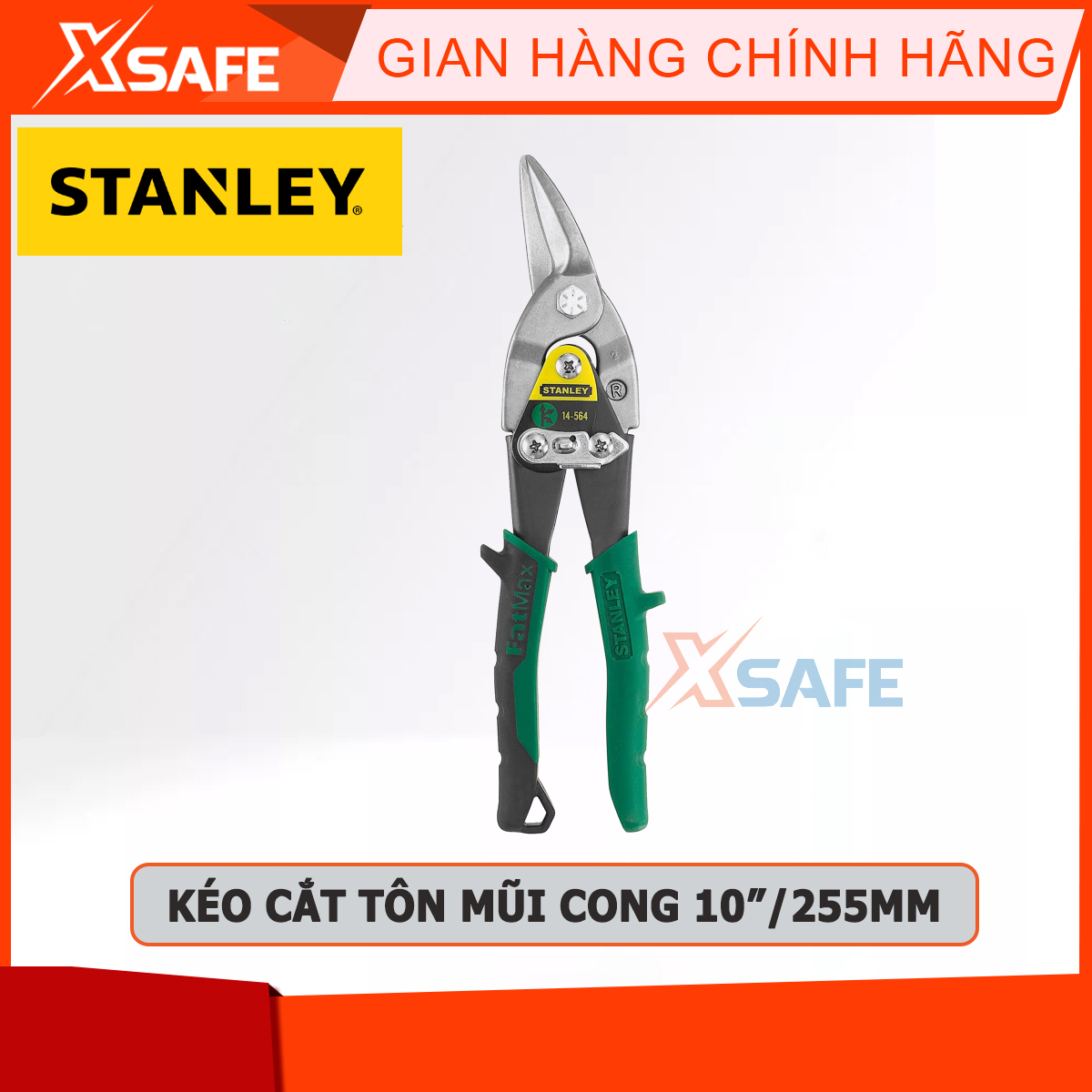 Kéo cắt tôn MAXSTEEL mũi cong phải 10incán xanh