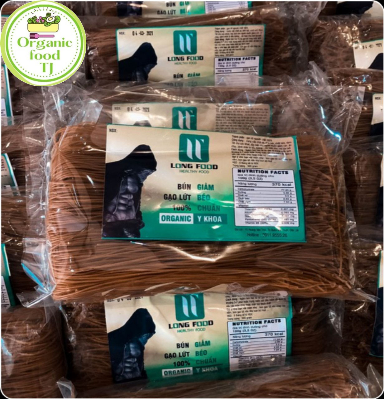 Combo 2 kg Bún Gạo Lứt LONG FOOD 100% Organic Giảm Béo Chuẩn Y Khoa. túi 500gr. CHÍNH HÃNG. Organic food TJ