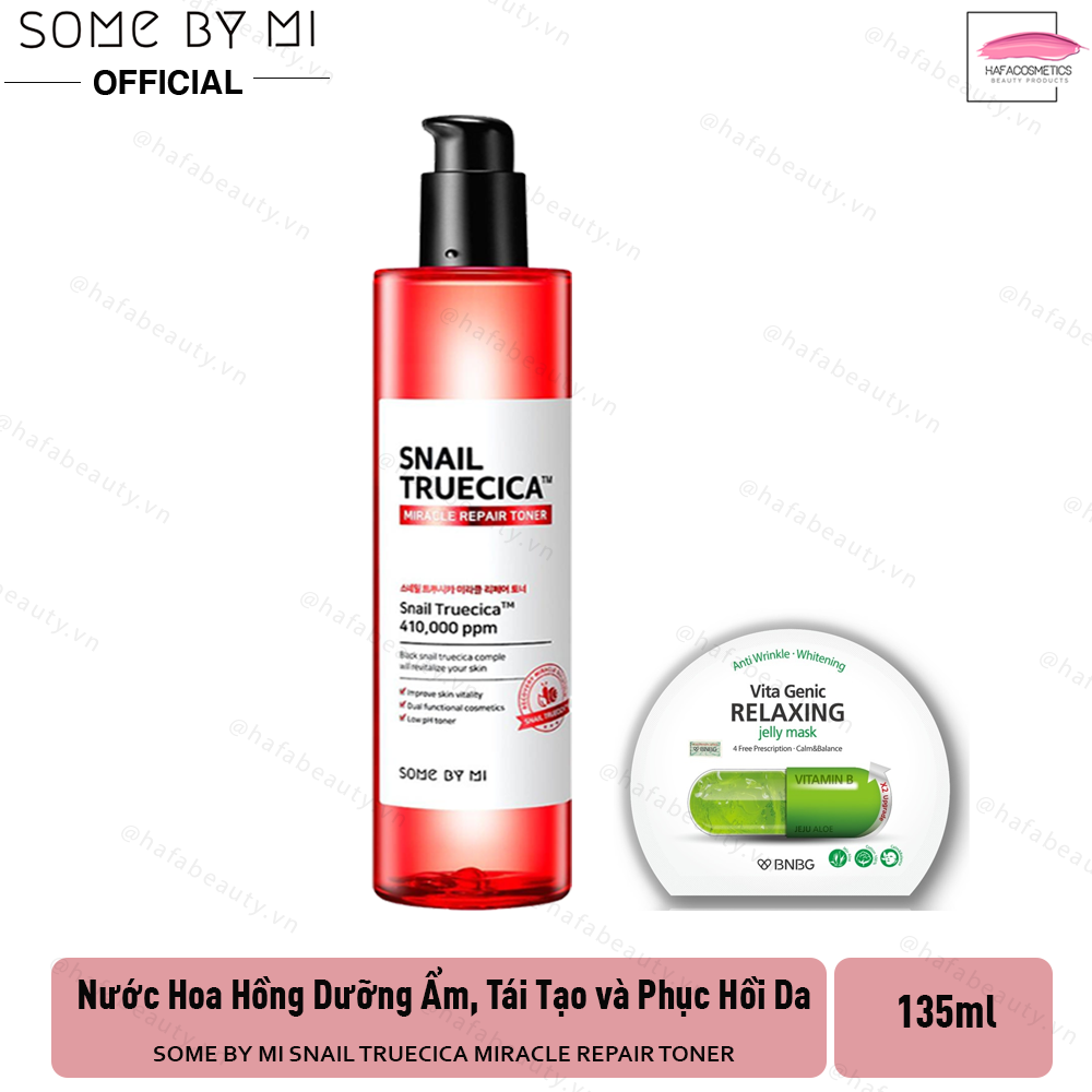 Nước Hoa Hồng Dưỡng Ẩm Tái Tạo Và Phục Hồi Da Some By Mi Snail Truecica Miracle Repair Toner 135ml + Tặng Mặt Nạ BNBG Loại Ngẫu Nhiên