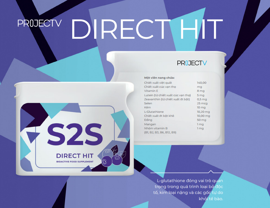 PROJECT V Direct Hit - Thực Phẩm Sức Khỏe S2S - Thị lực tối đa Đôi mắt tinh tường - Hộp 30 Viên nang - Xuất xứ Pháp Hàng Chính Hãng - Lazada | Lazada.vn