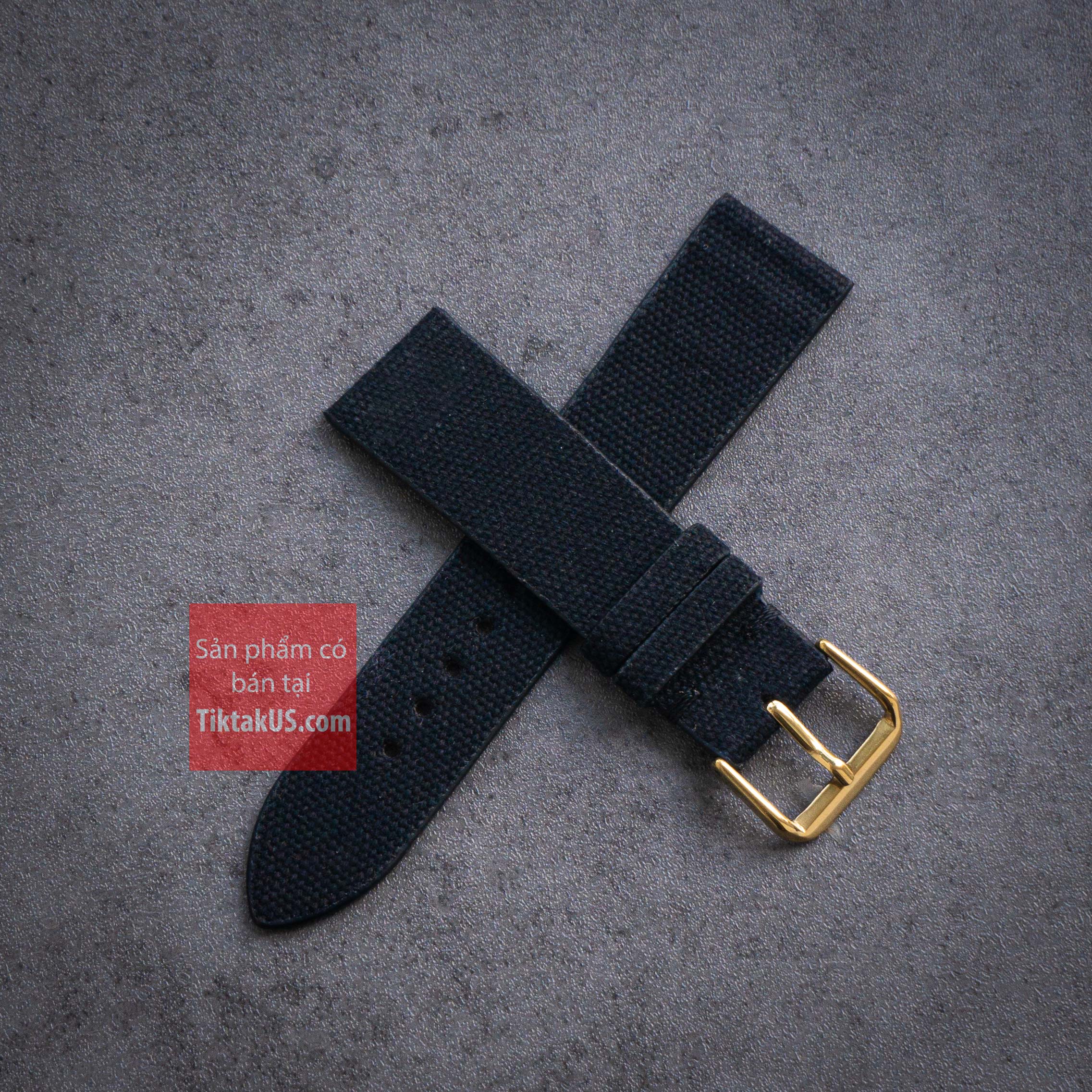   HCM Dây đồng hồ Vải Dù Canvas Pilot lót da khóa mạ vàng GOLD seiko 5 automatic SNK SNZG sport SRPD size 18mm - 19mm - 20mm - 21mm 