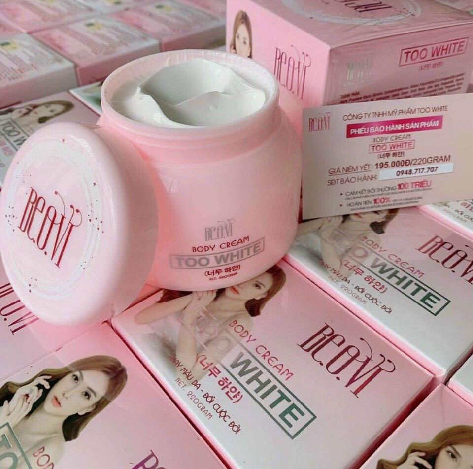 Kem body too white - be.o.vi của ca sĩ thu thủy - kem body dưỡng da cực trắng