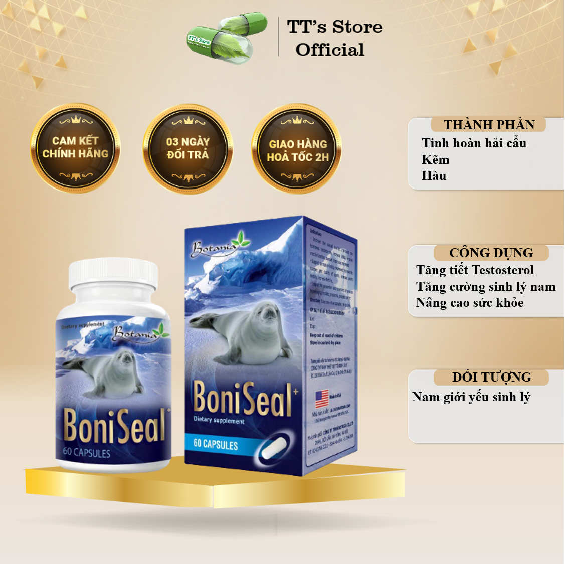 BONISEAL +- Boni Seal Hỗ trợ tăng cường sinh lực nam, bổ thận
