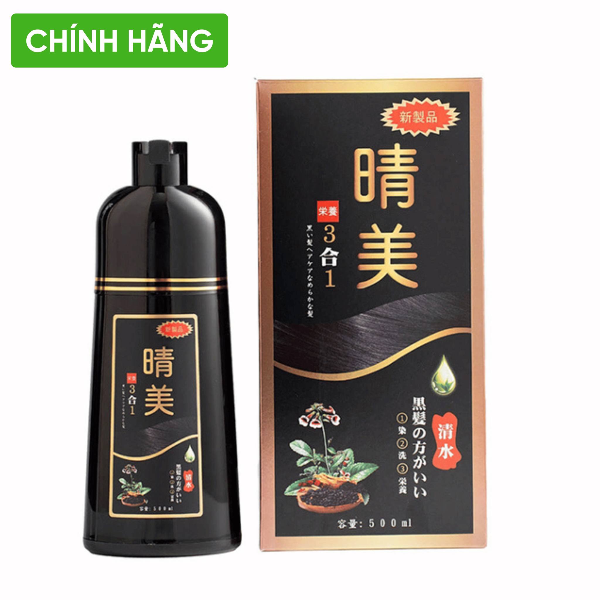 [Chính Hãng] Dầu Gội Nhuộm Tóc KOMI Chính Hãng Nhật Bản ( Màu Đen ), Dung Tích 500ml - KRUSH
