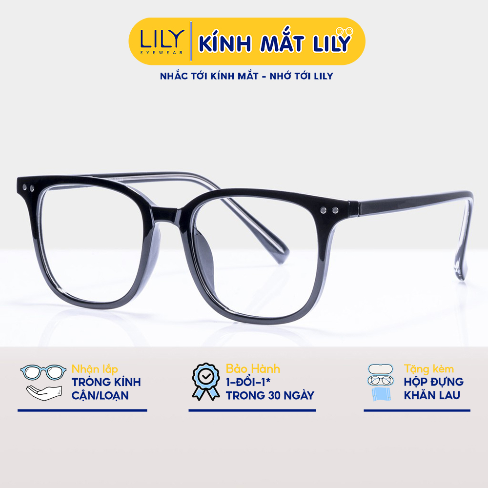 Gọng Kính Vuông Nam Nữ Lilyeyewear Chất Liệu Nhựa Cứng Cáp Phù Hợp Nhiều Khuôn Mặt 17133