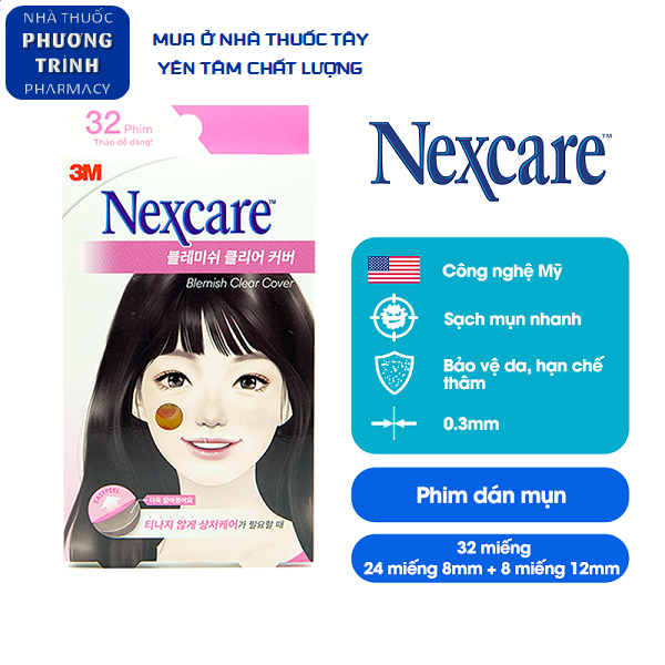 Miếng Dán Mụn Nexcare 3M Tháo Dễ Dàng 32 Miếng
