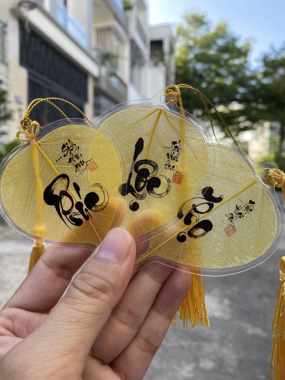 [HCM Hàng chất lượng] Lá bồ đề in chữ PHÚC - PHÚC SINH PHÚ QUÝ - Cực đẹp - Tặng bao đựng rất đẹp