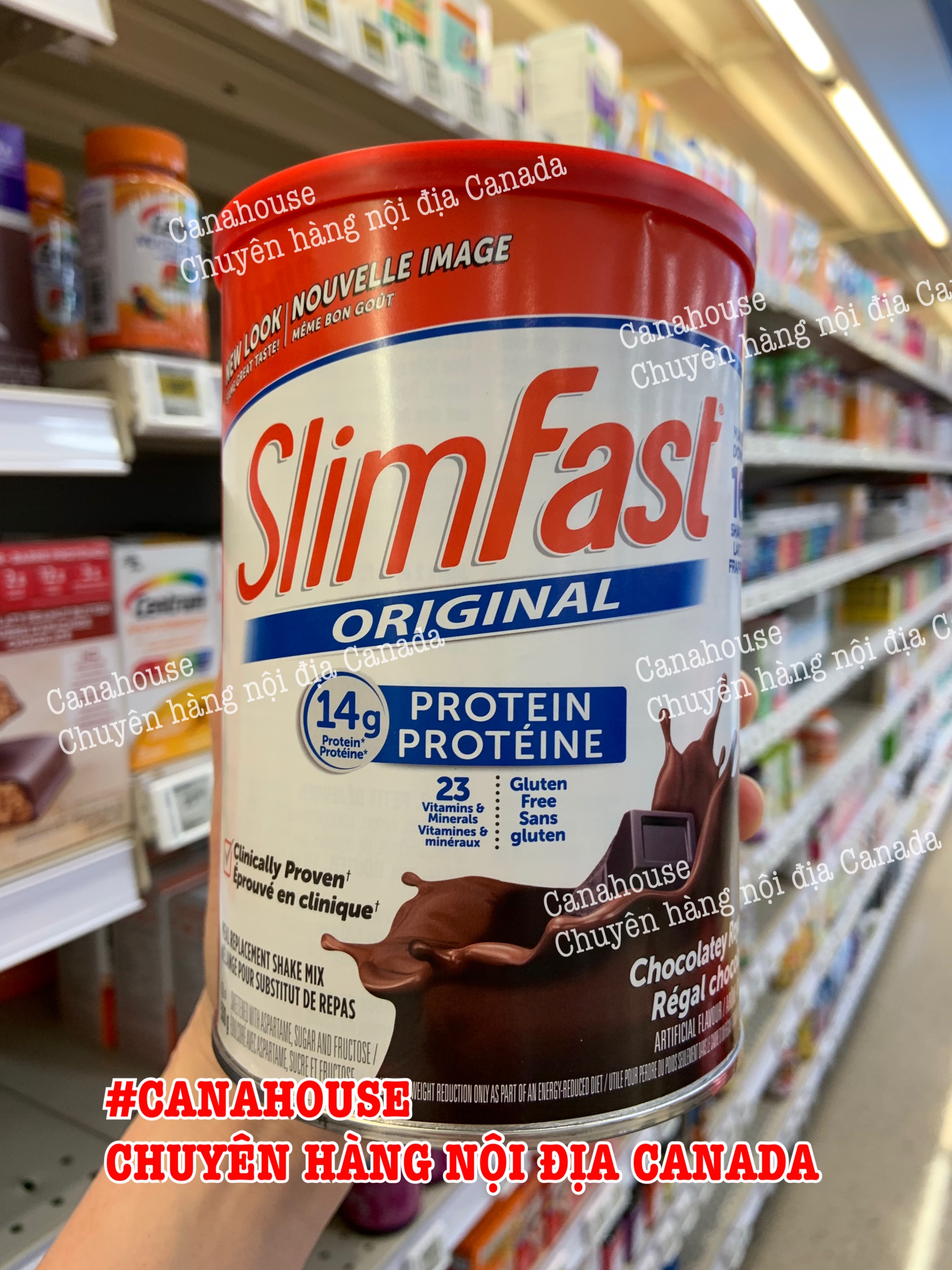 Sữa bột Slimfast 1,2kg của Mỹ dành cho người muốn giảm cân