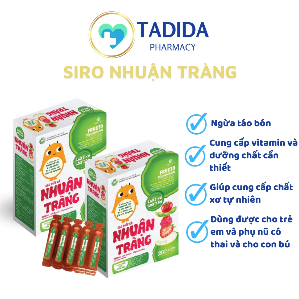 Siro Giảm Táo Bón Cho Bé Và Người Lớn Nhuận Tràng ND (20 Ống X 10ml) Bổ Sung Chất Xơ – TADIDA PHARMA