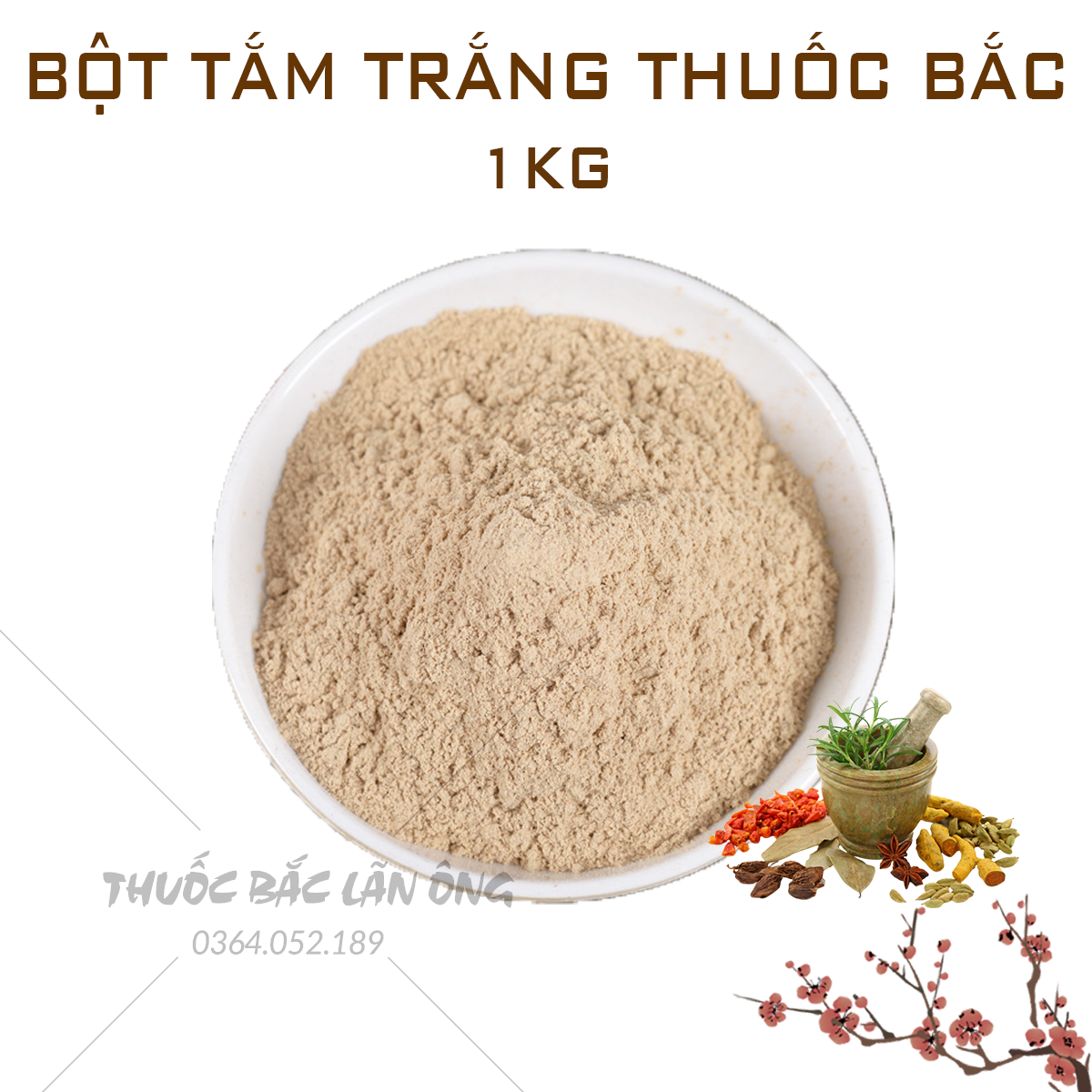 Bột tắm trắng thuốc bắc 1kg, bột thuốc bắc 24 vị ủ trắng da, tẩy tế bào chết - Lãn Ông