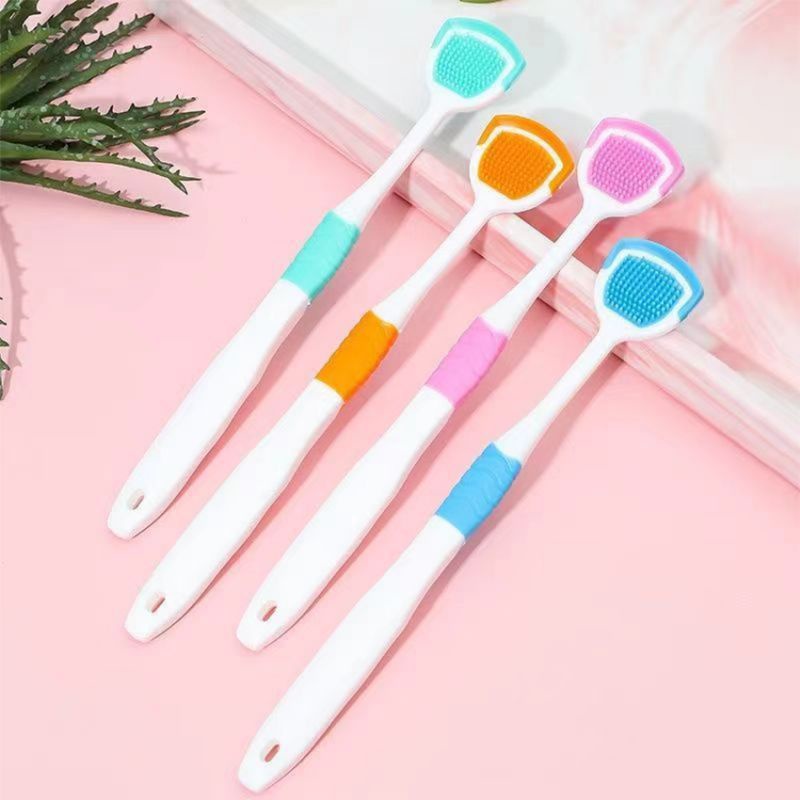 Dụng cụ cạo lưỡi, cây cạo lưỡi silicon 2 mặt giúp vệ sinh lưỡi sạch sẽ
