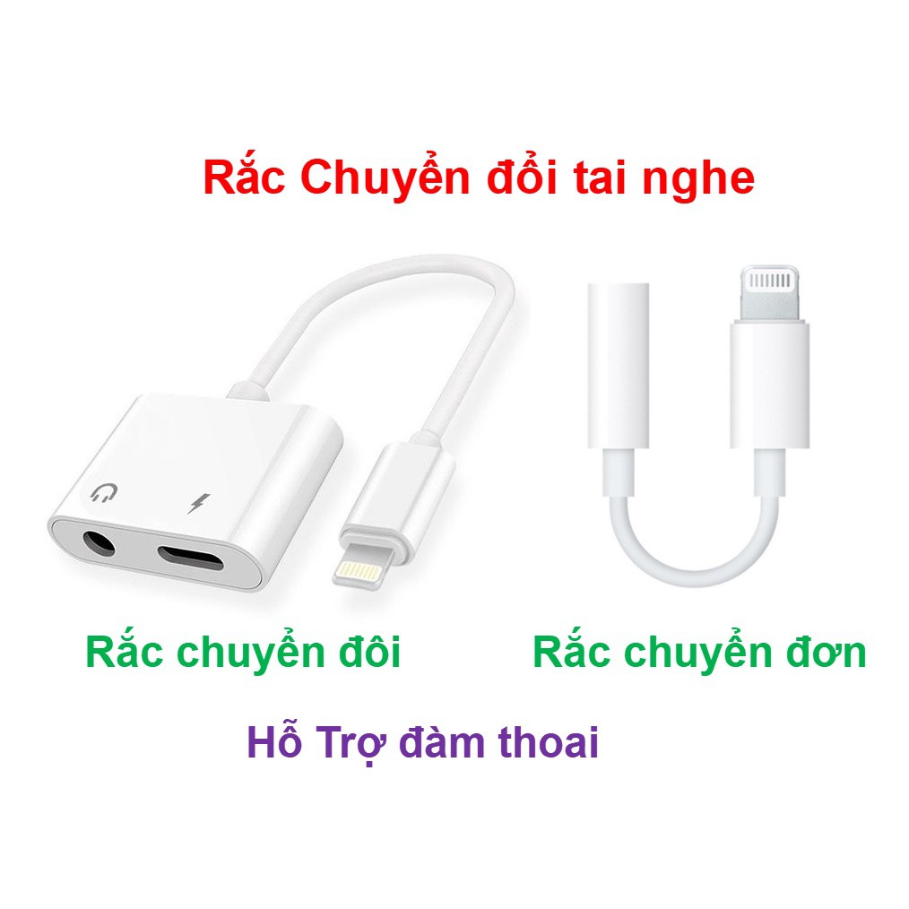 [Bảo h&agrave;nh 12 th&aacute;ng] Rắc(Jack) chuyển đổi tai nghe iPhone,C&aacute;p Lightning sang giắc audio 3.5 mm nghe nhạc,đ&agrave;m thoại c&oacute; Mic