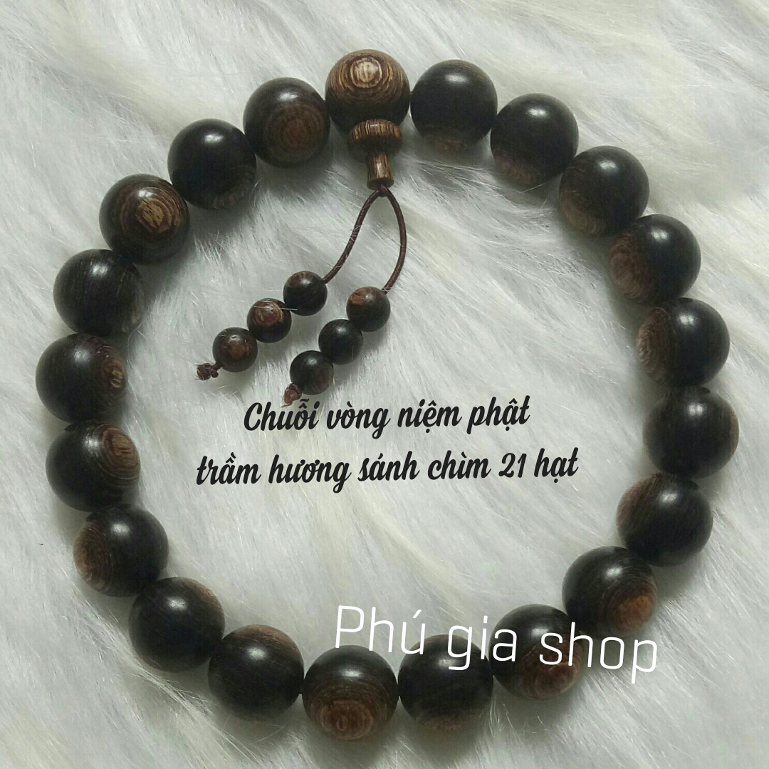 Chuỗi vòng trầm hương sánh chìm niệm phật-vòng tay trầm hương tự nhiên mùi thơm vĩnh viễ