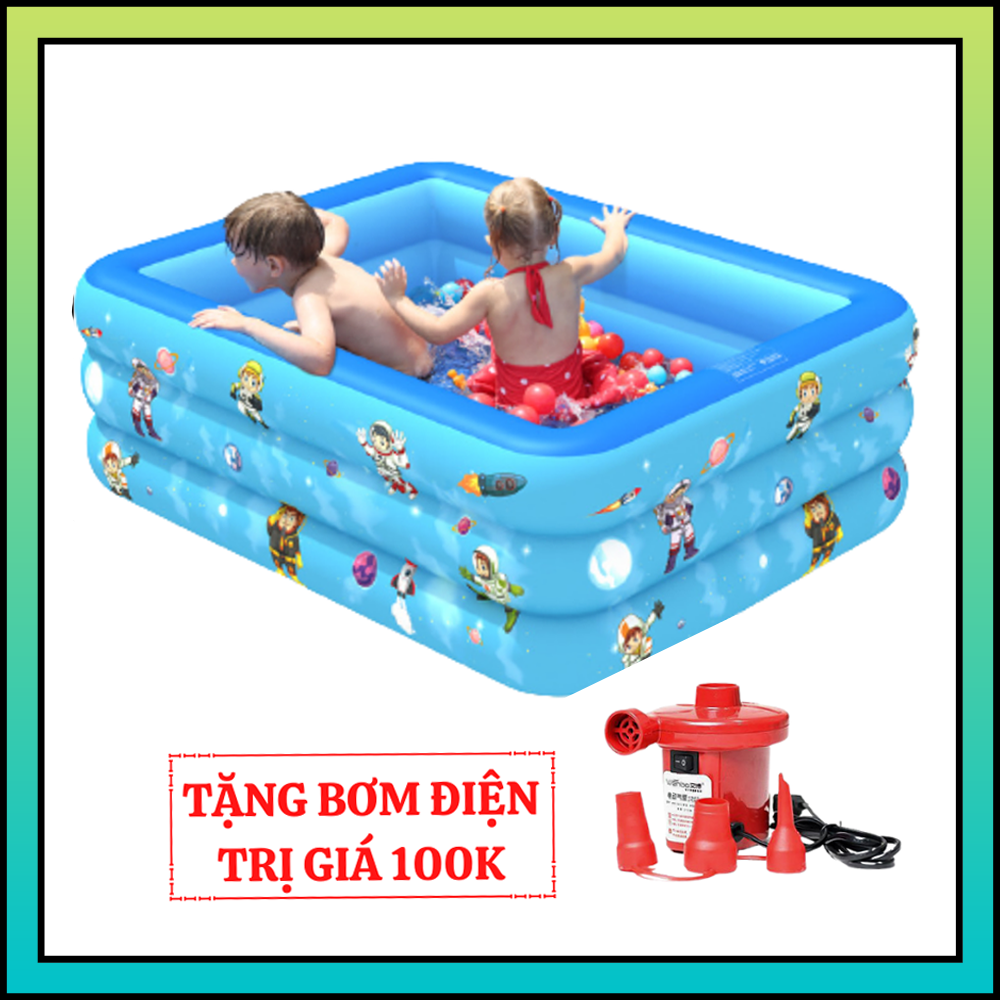 Bể bơi phao trong nhà, hình chữ nhật đầy đủ kích thước 1m3, 1m5, 1m8, 2m1 cao cấp cho các bé chơi đùa chơi với nước tại nhà , Bể bơi trẻ em loại tốt , dày dặn , chống trơn trượt , Bảo hành uy tín lỗi 1 đổi 1