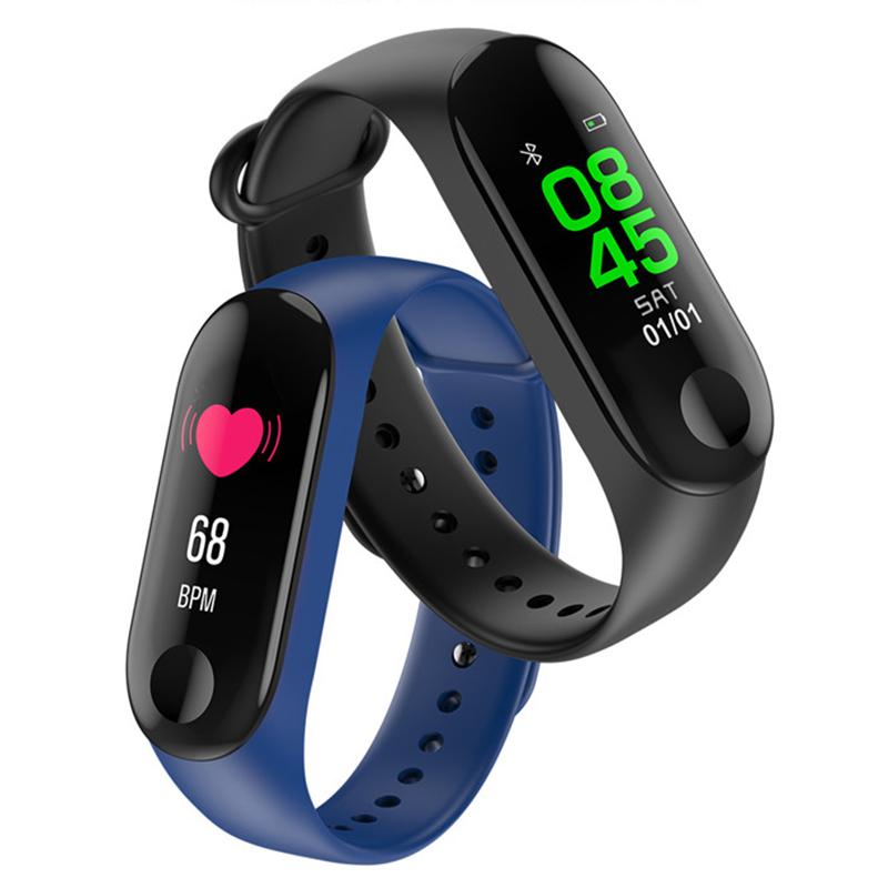 Vòng đeo tay thông minh Smart Band M3 Đo Nhịp Tim kết nối Bluetooth.Đồng hồ Thông Minh Chống Nước Vòng Tay Đồng Hồ Dây Đeo Tay Tập Thể Thao, Vòng Theo Dõi Sức khỏe, Vòng Theo dõi vận động, Đồng hồ thông minh giá rẻ