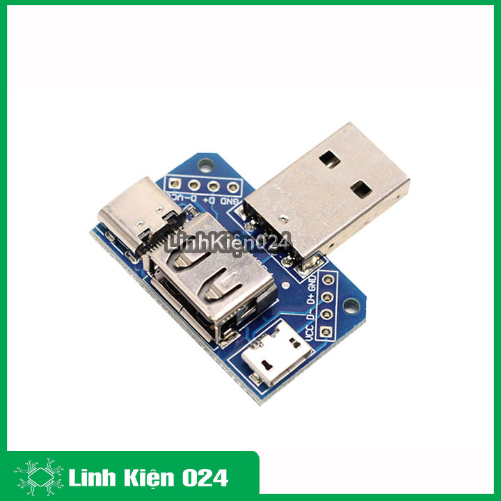 Pcb chuyển đổi usb a đực sang usb cái-usb micro-type c