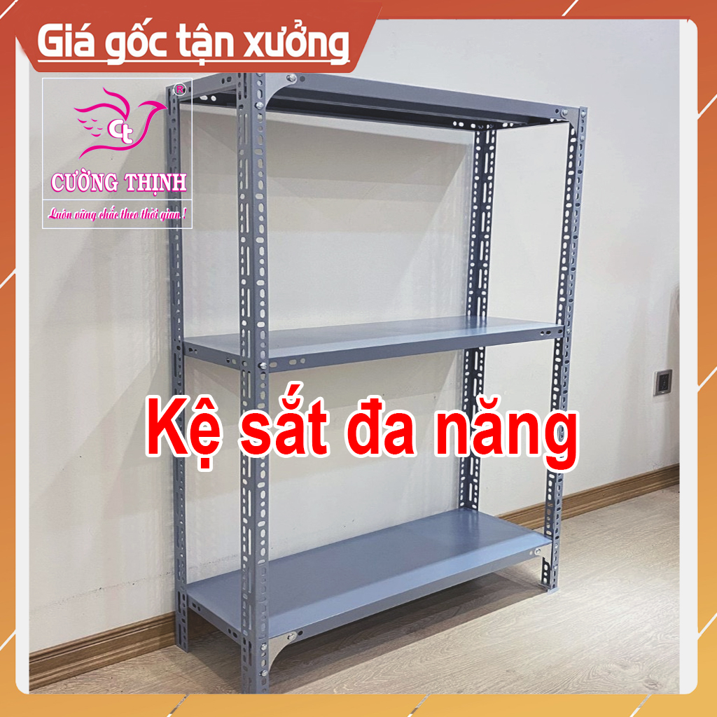 Kệ sắt mini 3 tầng, cao 1m x dài 80cm x rộng 30cm, kệ sắt v lỗ