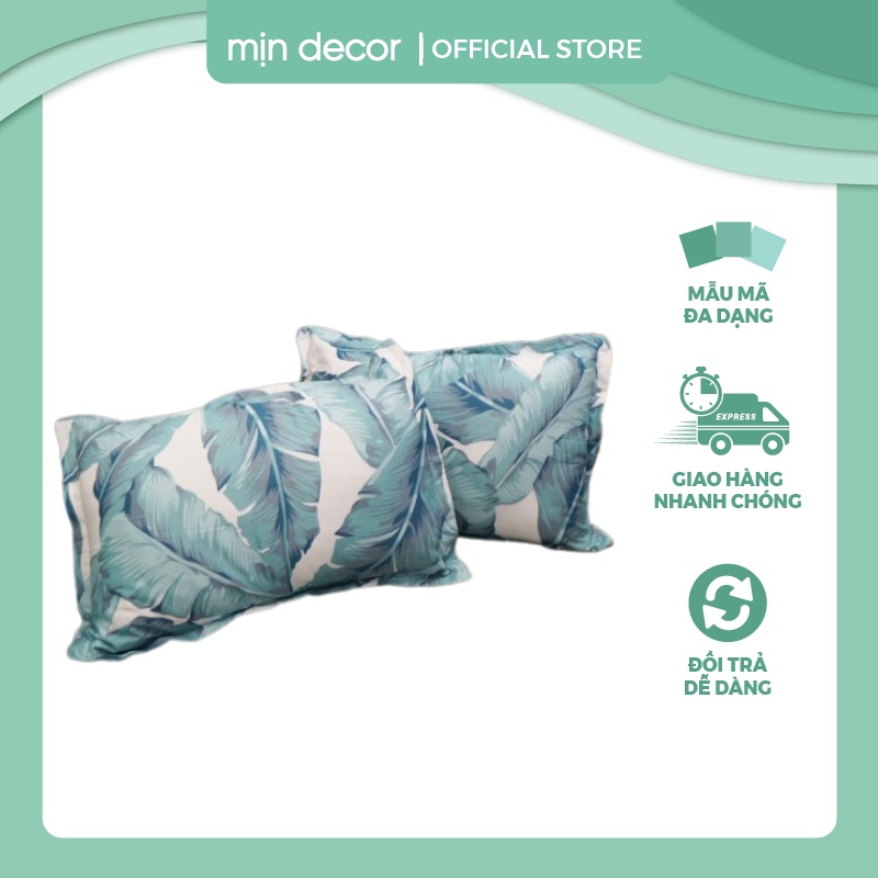 Đôi vỏ gối nằm cotton 3D 45x65cm - Mịn Decor - Thoáng mát mềm mại nhiều hoạ tiết - Được chọn mẫu