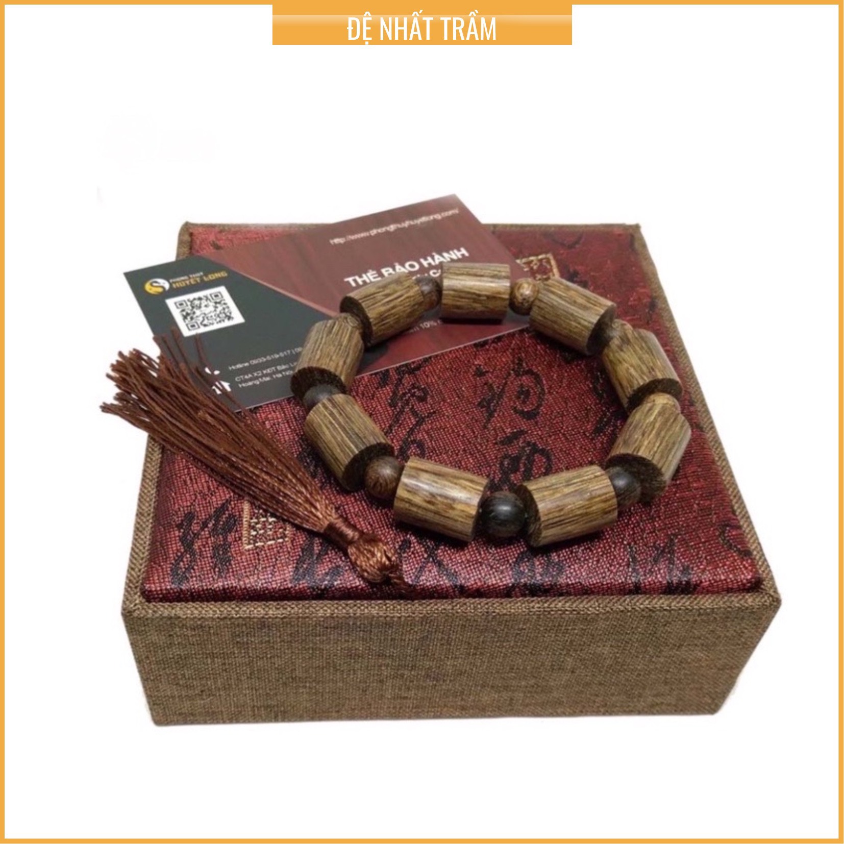 Vòng Tay Trầm Hương Sánh Chìm Trúc - Vòng Trầm Hương Tự Nhiên Cao Cấp - Tặng Vòng Đá Phong Thủy - Vòng Tay May Mắn, Bình An, Tài Lộc