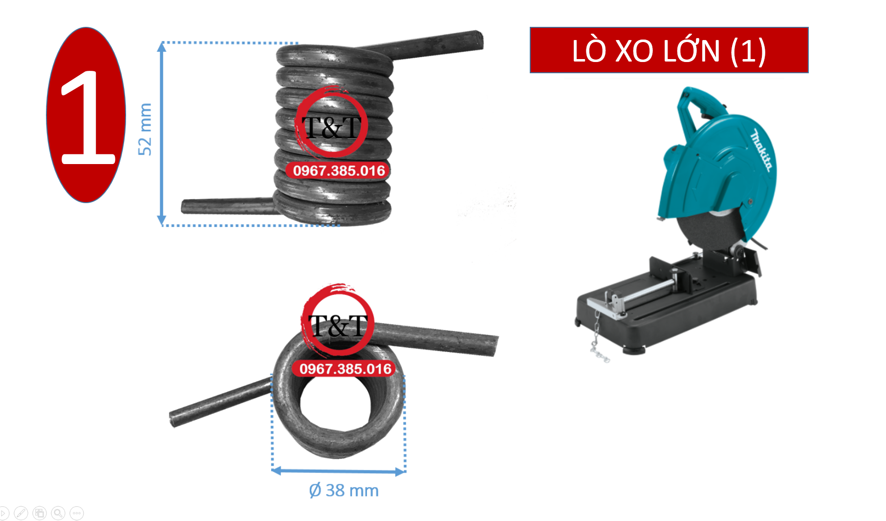 [HCM]3 MẪU Lò xo cắt sắt dùng cho nhiều CỠ máy cắt sắt thông dụng, lò xo lớn, vừa và nhỏ