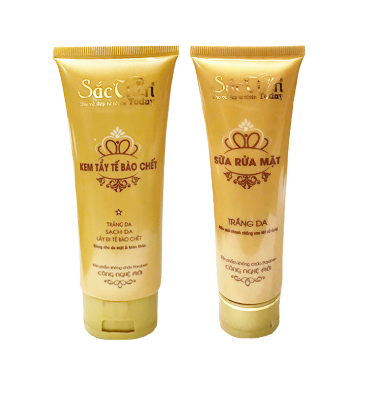 Combo kem tẩy tế bào chết 100ml +sữa rửa mặt sắc tiên 100ml