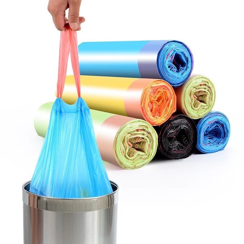 Túi đựng rác có dây rút/ túi đựng rác tự phân huỷ có dây rút/ túi đựng rác có dây 1 cuộn/ túi đựng rác có quai xách/ túi rác dây rút