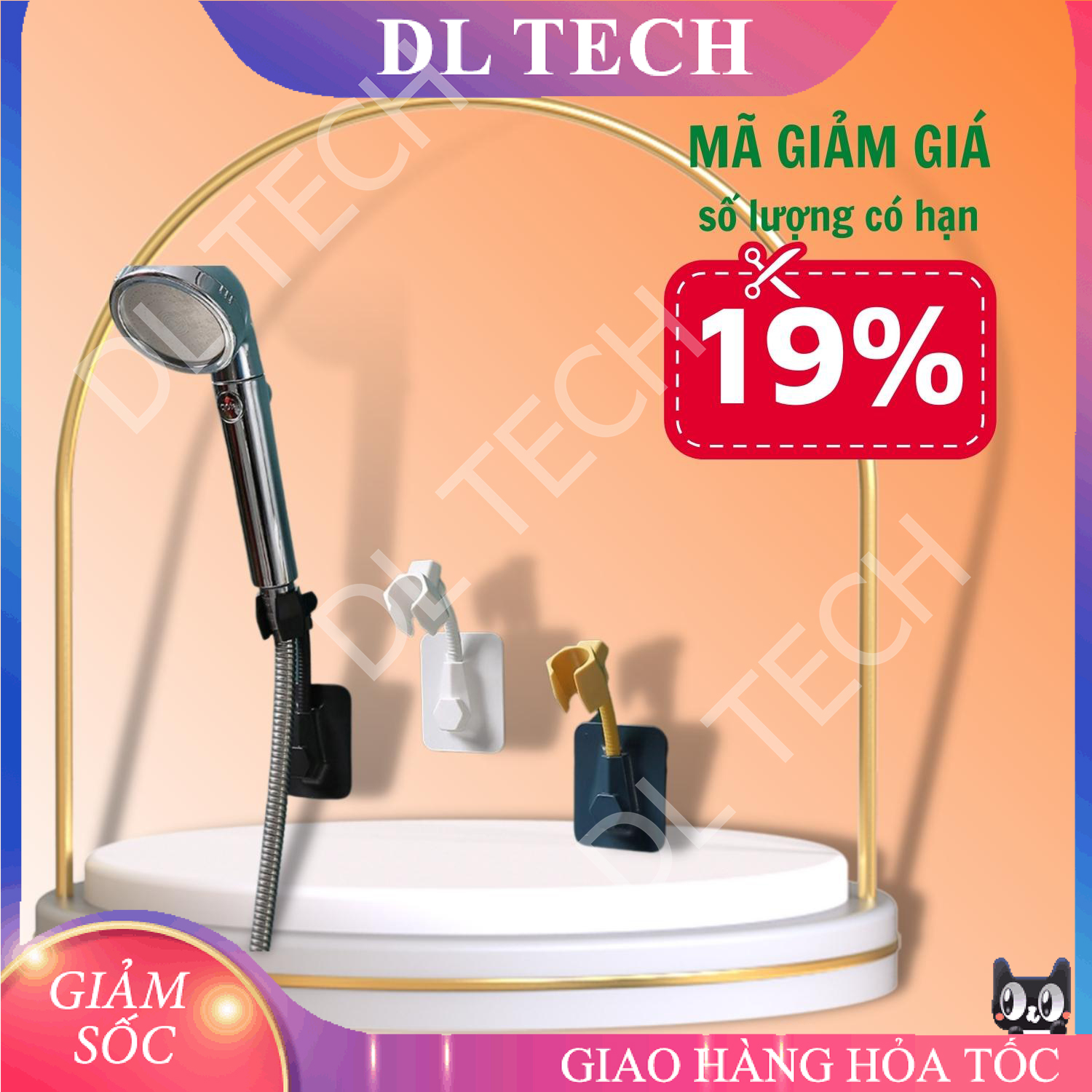 Giá đỡ vòi hoa sen gắn tường có thể xoay 360 Độ giá đỡ vòi sen RY130 DL TECH