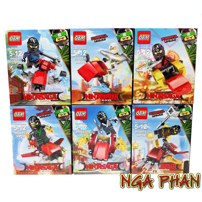 Trọn bộ 6 ninja cưỡi phi thuyền ninjago lego obm đồ chơi xếp hình lắp ráp