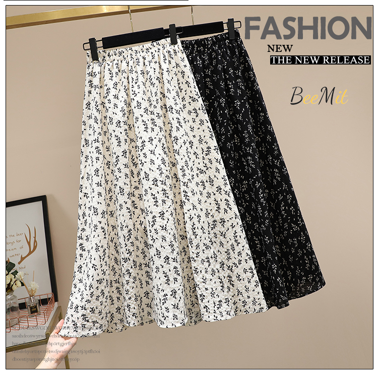 Chân váy hoa nhí dáng dài - Chân váy dài vintage - Chân Váy Midi hoa nhí Phong Cách Hàn Quốc trẻ trung BeeMit