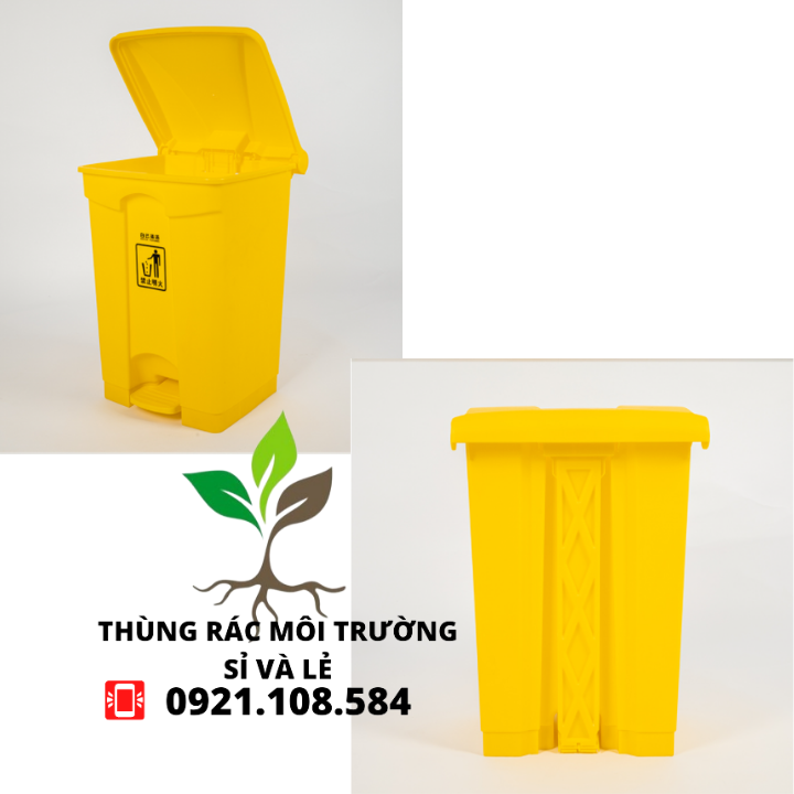 Thùng rác nhựa đạp chân baiyun 45l