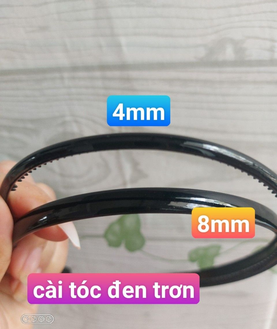 - 2 cài tóc đen trơn 4mm ,8mm nhỏ