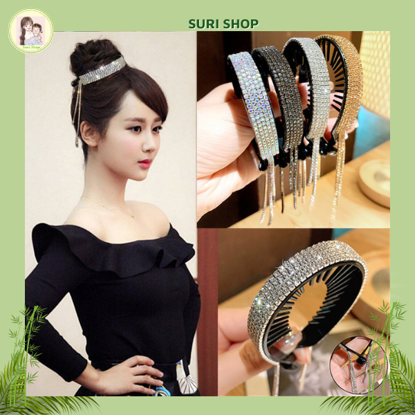 A, Kẹp tóc Đính Đá sang trọng hiện đại thời thượng hot hot cho nữ, kẹp đính đá đẹp, kẹp đính đá