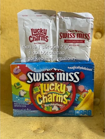 Bột Cacao Swiss miss Lucky Charm mix kẹo dẻo Marshmallow cực ngon - Mỹ