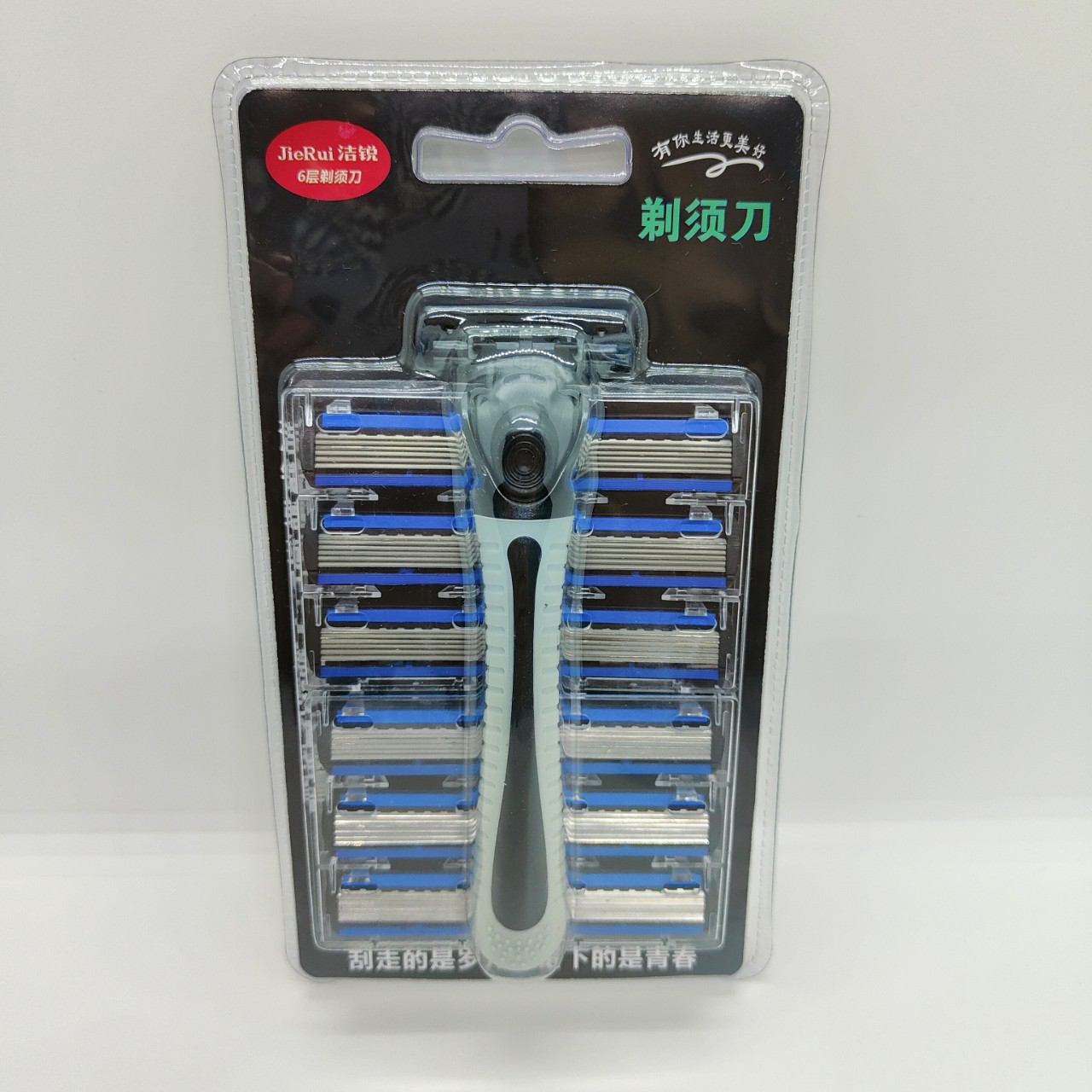 DAO CẠO RÂU JieRui 6 LƯỠI KÉP COMBO LINH HOẠT 1 THÂN DAO+3-6-9-12 ĐẦU THAY
