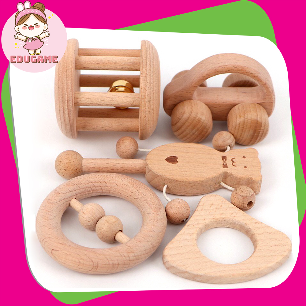 Đồ chơi gỗ an toàn cho trẻ sơ sinh Đồ chơi giáo dục đầu đời - Giáo cụ Montessori giáo dục sớm cho bé phát triển trí tuệ