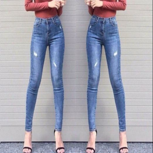 Quần Jean Nữ XANH RÁCH KIỂU Lưng Cao Co Giãn Tốt - Quần Jeans Nữ Lưng Cao Co Giãn Tốt - Quần Bò Nữ Thời Trang - S149 - 2